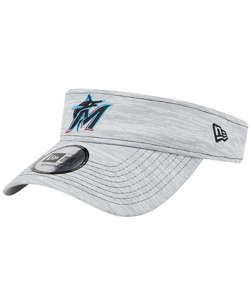 Men's New Era Gray Miami Marlins Adjustable Visor