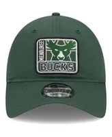 Men's New Era Hunter Green Milwaukee Bucks Mix 9TWENTY Adjustable Hat