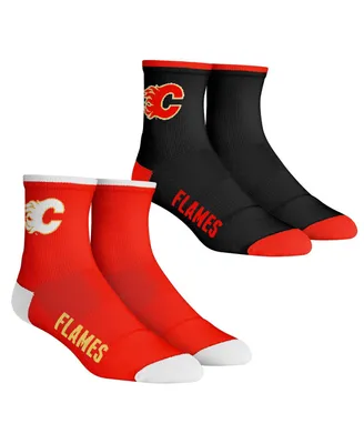Men's Rock 'Em Socks Calgary Flames Core Team 2-Pack Quarter Length Sock Set
