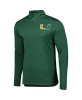 Men's Fanatics Green Miami Hurricanes Tough Minded Quarter-Zip Top