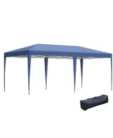 Outsunny 10' x 20' Pop Up Canopy with Sturdy Frame, Uv Protection, Carry Bag for Patio, Backyard, Beach, Garden, Blue