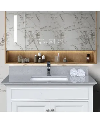 Simplie Fun 37 Inches Bathroom Stone Vanity Top Calacatta Engineered Marble With Undermount