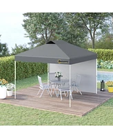 Outsunny 10' Pop-Up Foldable Gazebo with Roller Bag Sidewall