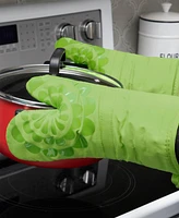 T-Fal Medallion Print Silicone and Cotton Twill Oven Mitt, Set of 2