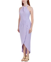 julia jordan Knot-Neck Tulip-Hem Midi Dress