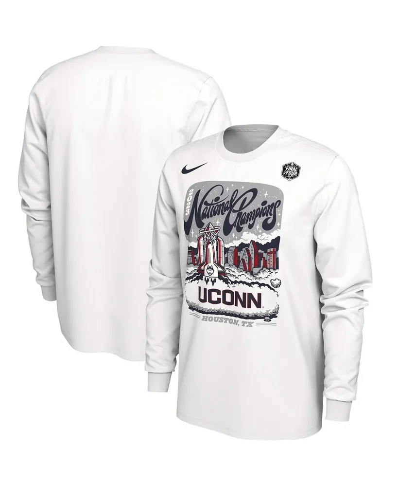 Men's Nike White UConn Huskies 2023 Ncaa Basketball National Champions Expressive Long Sleeve T-shirt