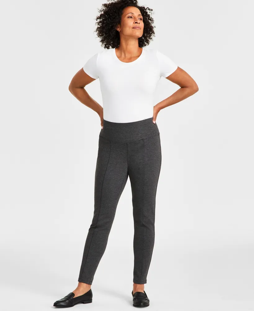 Style & Co Women's Mid-Rise Ponte-Knit Pants with Tummy Control, Created for Macy's