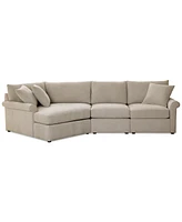 Closeout! Wrenley 131" 3-Pc. Fabric Modular Cuddler Chaise Sectional Sofa, Created for Macy's