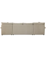 Wrenley 134" 3-Pc. Fabric Sectional Chaise Sofa, Created for Macy's