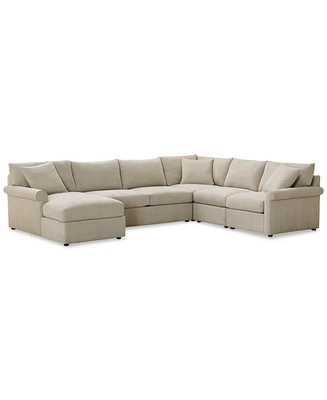 Closeout! Wrenley 138" 5-Pc. Fabric Modular Chaise Sectional Sofa, Created for Macy's