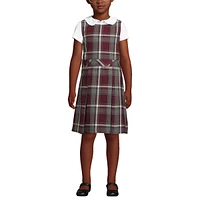 Lands' End Little Girls School Uniform Plaid Jumper Top of Knee