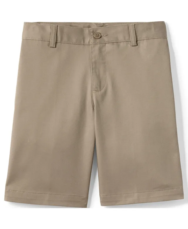 Lands' End Boys School Uniform Plain Front Blend Chino Shorts