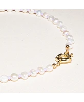 Joey Baby 18K Gold Plated Freshwater Pearls with Purple Glass Beads - Taro Necklace 17" For Women