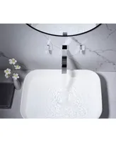Sumerain Wall Mount Lavatory Faucet Two Handle Bathroom Faucet Brass Chrome