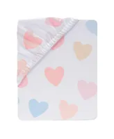 Bedtime Originals Rainbow Hearts White/Peach/Purple Baby Fitted Crib Sheet