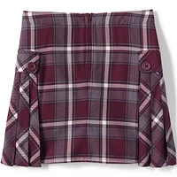 Lands' End Big Girls School Uniform Slim Side Pleat Plaid Skort Above the Knee