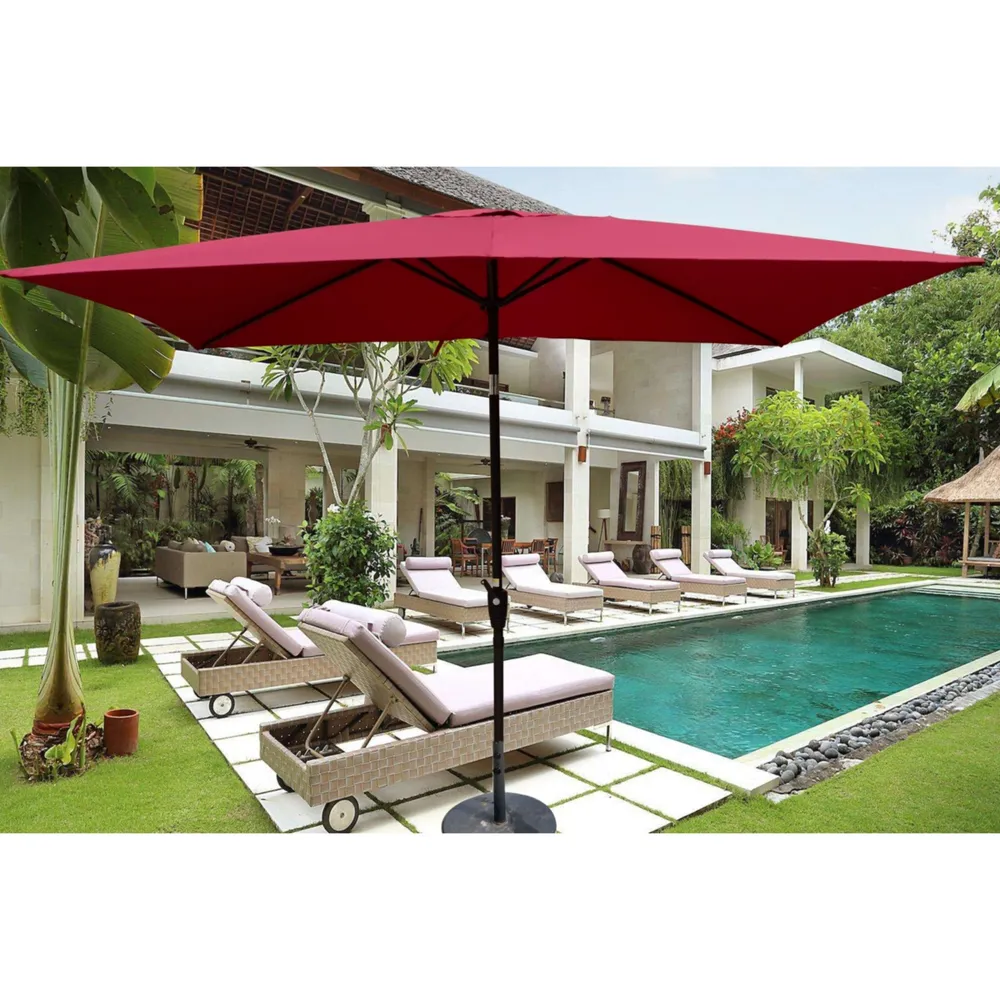 Simplie Fun 6 X 9FT Patio Umbrella Outdoor Waterproof Umbrella With Crank And Push Button Tilt