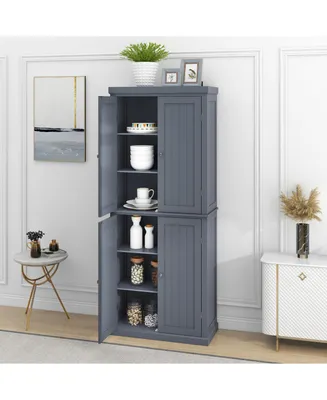 Simplie Fun Freestanding Tall Kitchen Pantry, 72.4 Minimalist Kitchen Storage Cabinet Organizer
