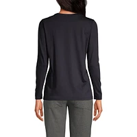 Lands' End Women's Petite Relaxed Supima Cotton Long Sleeve Crewneck T-Shirt