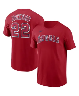 Men's Nike Bo Jackson Red California Angels Cooperstown Collection Name and Number T-shirt