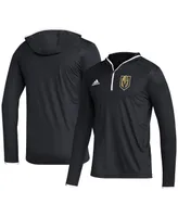 Men's adidas Black Vegas Golden Knights Team Long Sleeve Quarter-Zip Hoodie T-shirt