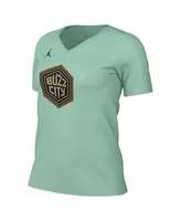 Women's Nike Mint Charlotte Hornets 2022/23 City Edition Essential V-Neck T-shirt