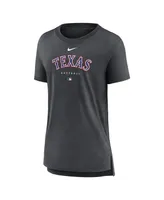 Women's Nike Heather Charcoal Texas Rangers Authentic Collection Early Work Tri-Blend T-shirt