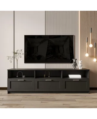 Simplie Fun Modern Minimalist Tv Cabinet Ii 80 Inch Tv Stand, Open Locker Living Room Bedroom