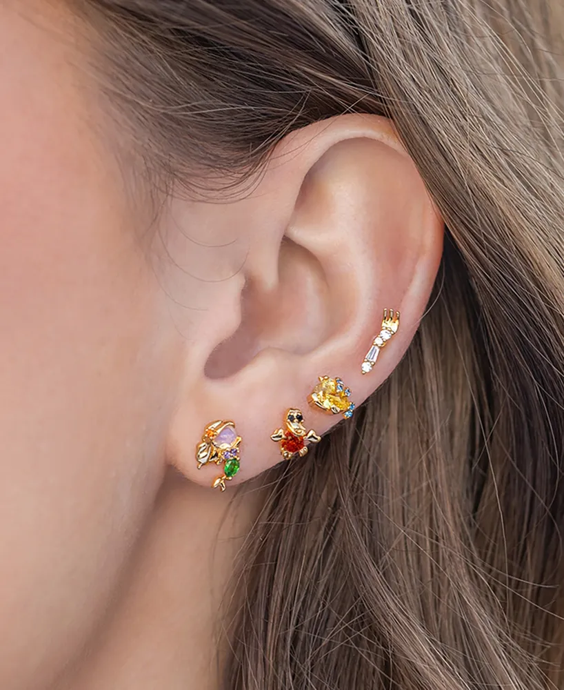 Girls Crew Crystal Multi-Color Disney Princess Little Mermaid Stud Earring Set