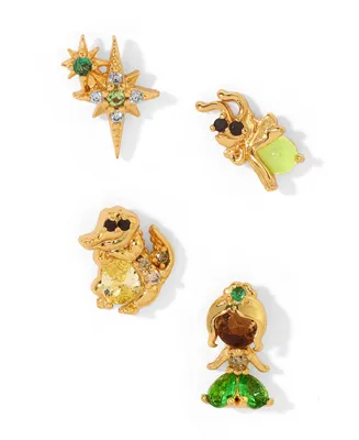 Girls Crew Crystal Multi-Color Disney Princess Tiana Stud Earring Set