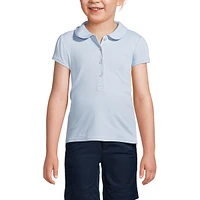 Lands' End Girls School Uniform Short Sleeve Peter Pan Collar Polo Shirt