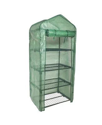 Garden Elements Personal Plastic Indoor Standing Greenhouse For Seed Starting and Propagation, Frost Protection Green, Small, 27 Inches x 19 Inches x