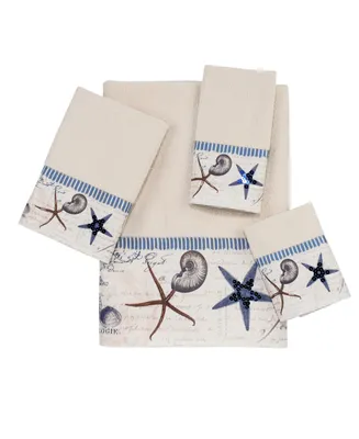 Avanti Antigua Starfish & Seashells Cotton Washcloth, 13" x 13"