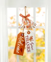 Glitzhome 24" H Thanksgiving Wooden "Give Thanks" Door Hanger