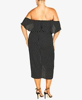 City Chic Women's Gina Spot Dress