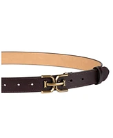 Sam Edelman Women's Slim Double-e Plaque Buckle Belt