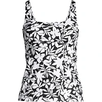 Lands' End Petite Square Neck Underwire Tankini Swimsuit Top Adjustable Straps