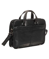 Mancini Men's Buffalo Triple Compartment Briefcase for 15.6" Laptop and Tablet