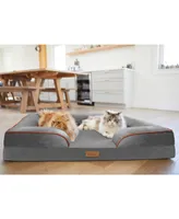 TailZzz Snuggle Pet Mattress | to Pet Mattress | 2-in-1 Cool Gel Infused with High Density foam | Pet Mattress with Bumper | Anti