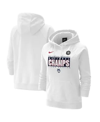 Women's Nike White UConn Huskies 2023 Ncaa Men's Basketball National Champions Pebble Tri-Blend Pullover Hoodie