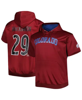 Men's Fanatics Nathan MacKinnon Burgundy Colorado Avalanche Big and Tall Name Number Pullover Hoodie