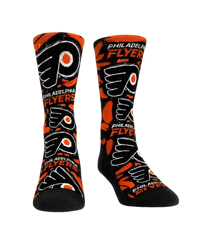 Men's and Women's Rock 'Em Socks Philadelphia Flyers Allover Logo Paint Crew