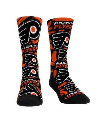 Men's and Women's Rock 'Em Socks Philadelphia Flyers Allover Logo Paint Crew