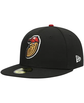 Men's New Era Black Modesto Nuts Authentic Collection Team Home 59FIFTY Fitted Hat