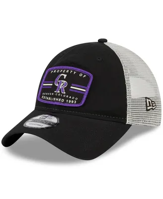 Men's New Era Black Colorado Rockies Property Trucker 9TWENTY Snapback Hat