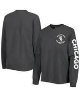 Women's Soft As A Grape Black Chicago White Sox Team Pigment Dye Long Sleeve T-shirt