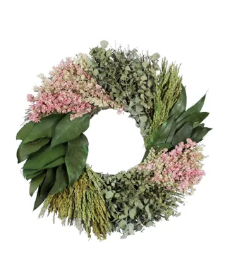 Magnolia Supply Co Preserved Larkspur Farmhouse Handcrafted Wreath, 19"