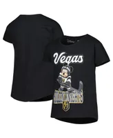 Big Girls Black Vegas Golden Knights Mickey Mouse Go Team Go T-shirt