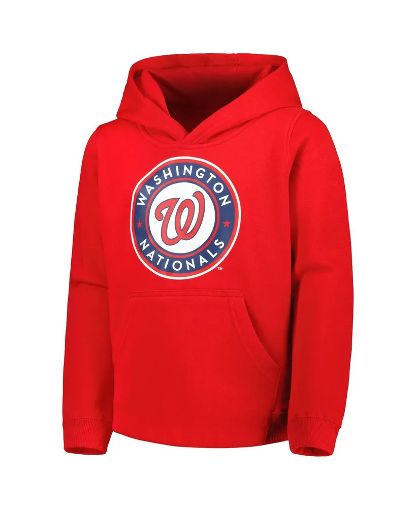 Big Boys and Girls Red Washington Nationals Team Primary Logo Pullover Hoodie