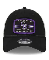 Men's New Era Black Colorado Rockies Property Trucker 9TWENTY Snapback Hat
